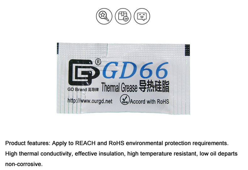10 Pcs GD66 Thermal Conductive Grease Paste Silicone Plaster Heatsink Compound 10 Pieces Grams High Performance Gray