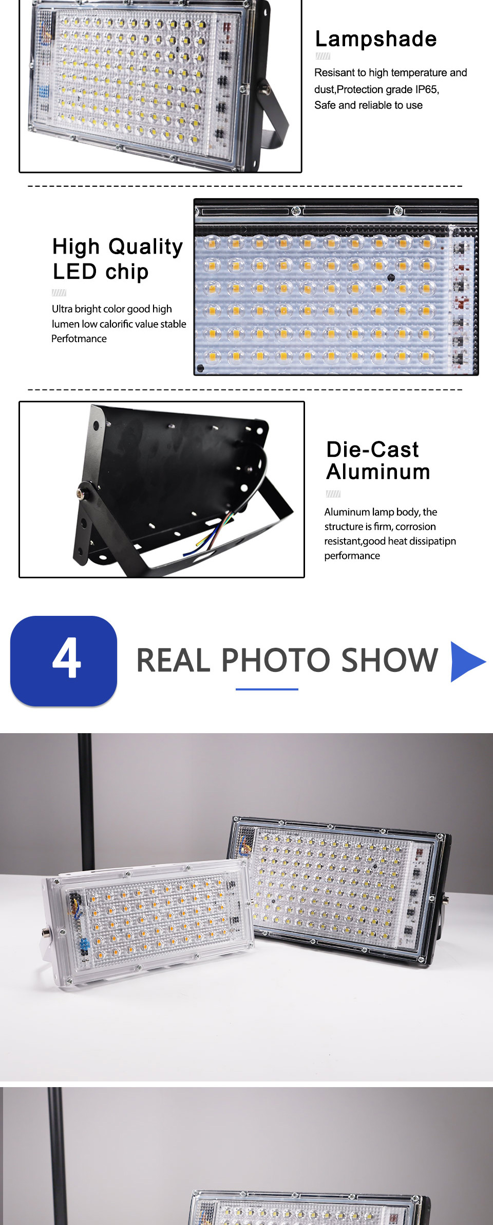 LED Flood Light 50W 100W led Floodlight cold warm RGB AC220V 240V LED street Lamp waterproof IP65 led spotlight outdoor Lighting