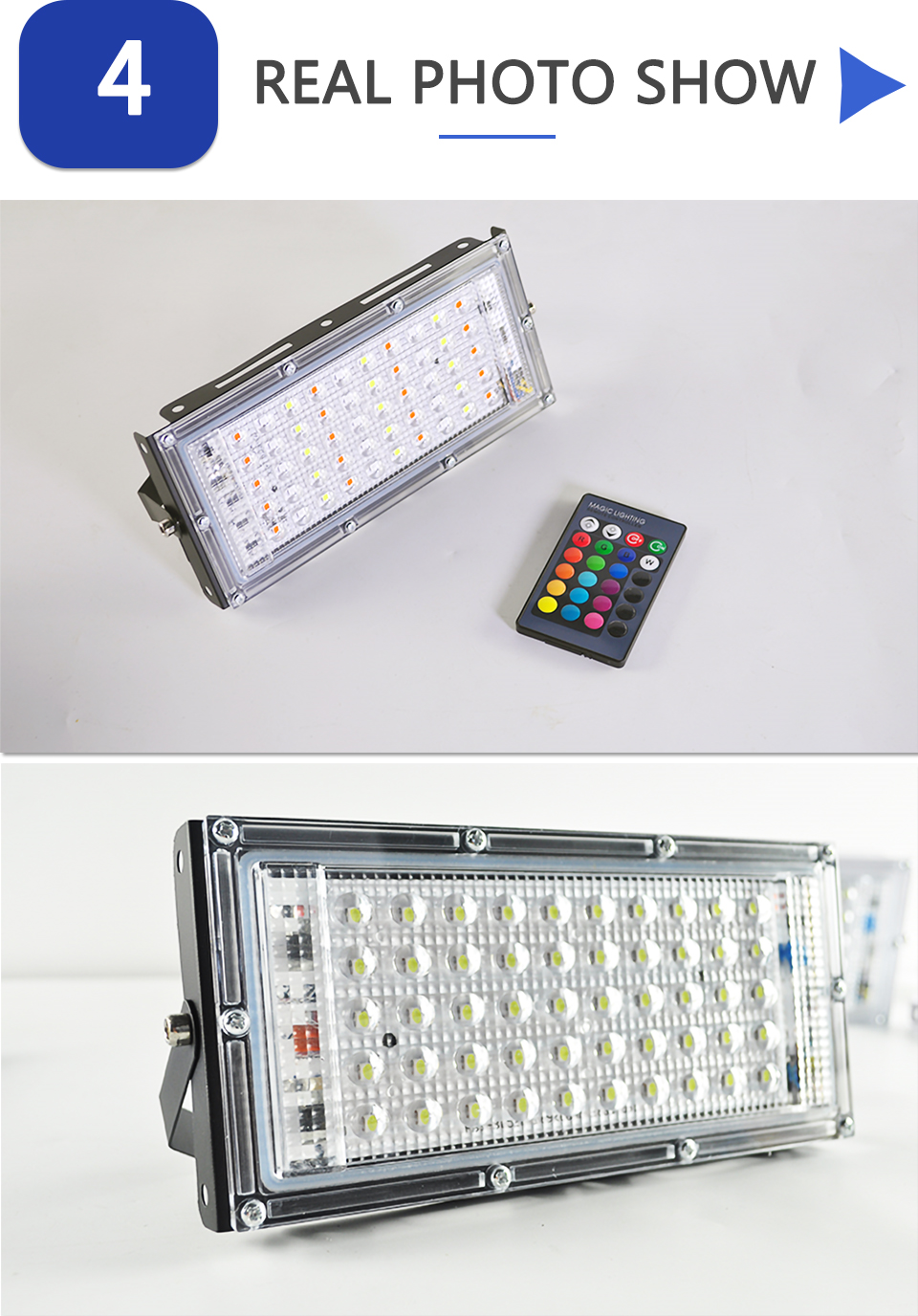 Waterproof LED Flood light 100W 50W Outdoor lighting Wall Lamp IP65 AC 220V 240V Led Street Light Industrial Garden Area Parking