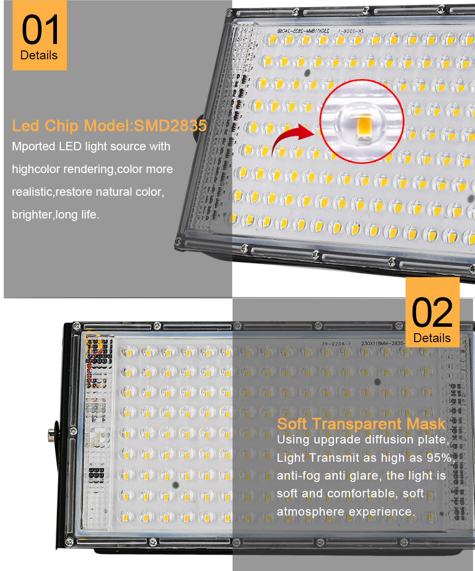 150W Floodlight LED Spotlight Outdoor Lighting AC 220V 240V Garden Flood Light LED Spot Light Focos Reflector Street Wall Lamp