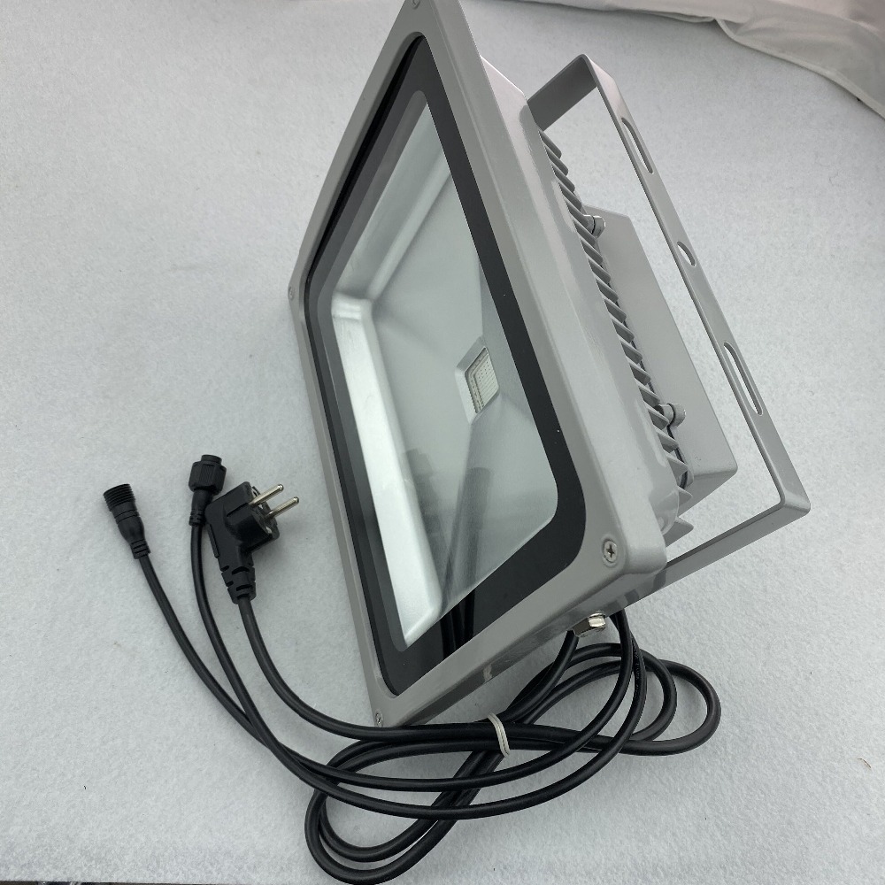 60W COB RGB DMX flood light AC85-265V input;IP65;controlled by dmx controller directly;size:L300XW230XH150mm