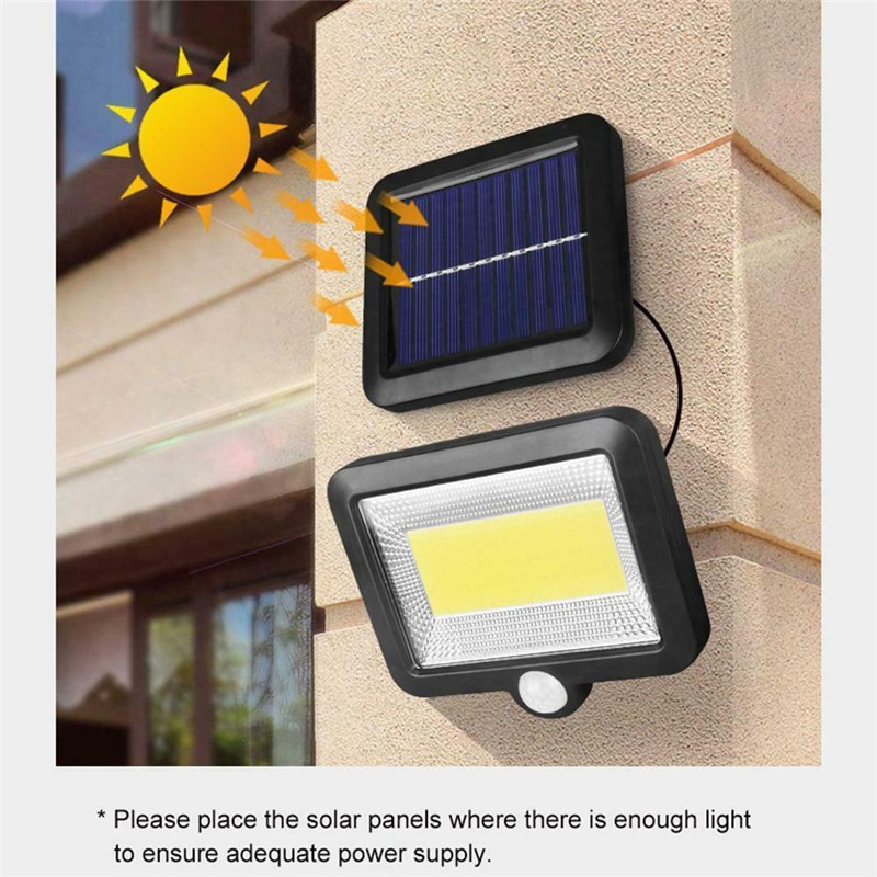 2/1PCS Solar Light COB 100 LED Large Outdoor Solar Waterproof Street Light Garden Infrared Sensor Motion Sensor Security Lamp