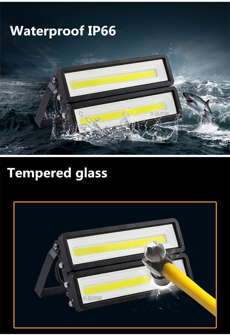 Ultrathin LED Floodlight 220V 50W LED Bulb Outdoor Wall Spotlight Refletor Flood Light Waterproof Smart IC Landscape Light