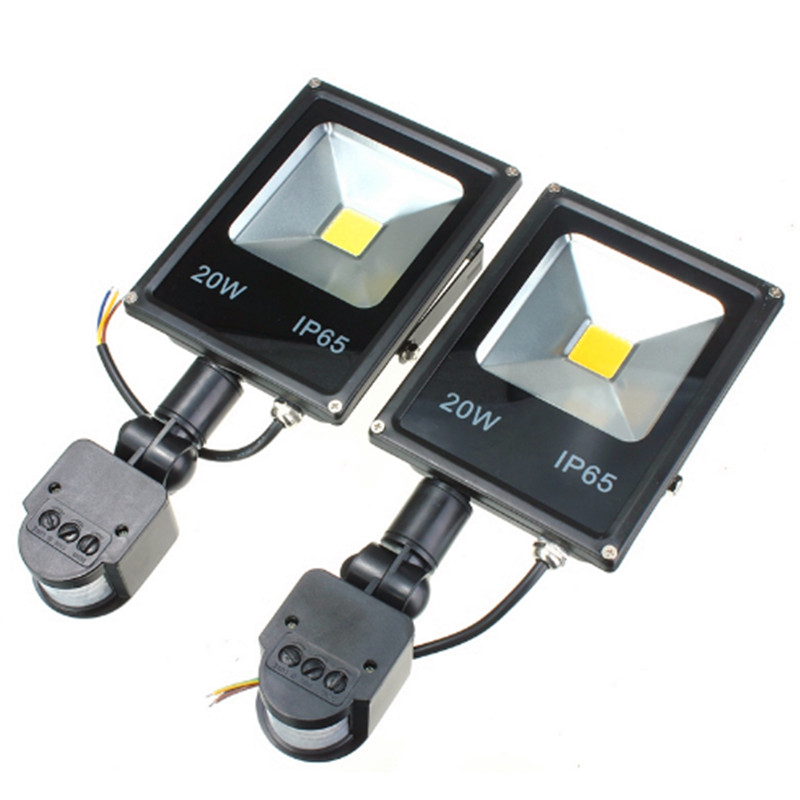 Outdoor 10W 20W 30W 50W PIR Projection Lamp 220V 240V 100W Led Floodlight with Motion detective Sensor for Gargen Wall Lamp