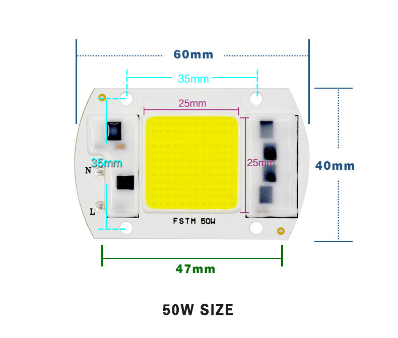 High Power LED Matrix For Projectors 15W 25W 35W 50W DIY Flood Light COB Smart IC Driver LED Diode Spotlight Outdoor Chip Lamp