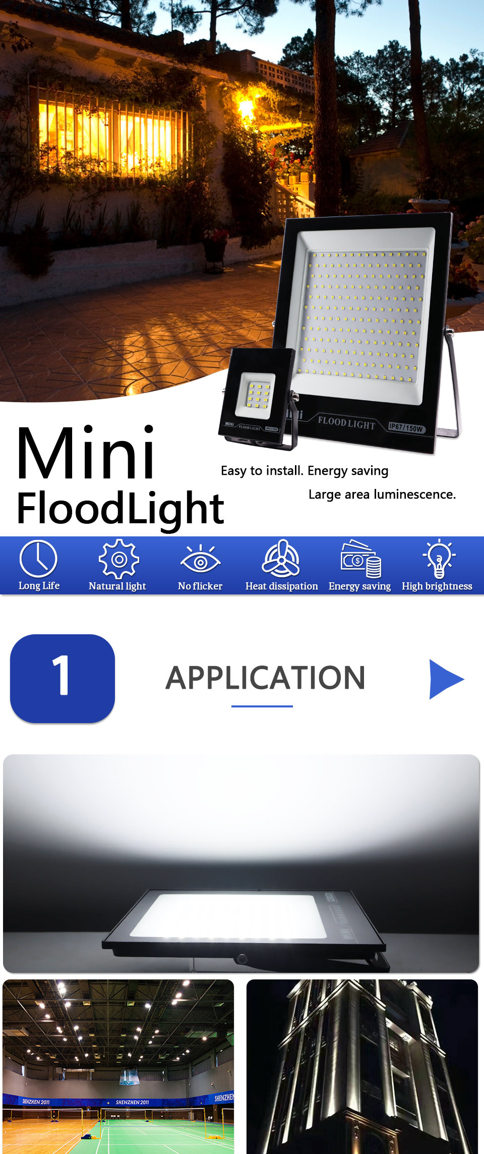 LED Floodlight 50W 10W IP65 Waterproof Outdoor Spotlight LED Flood Light 220V Street Lamp Garden Spot Light On Wall