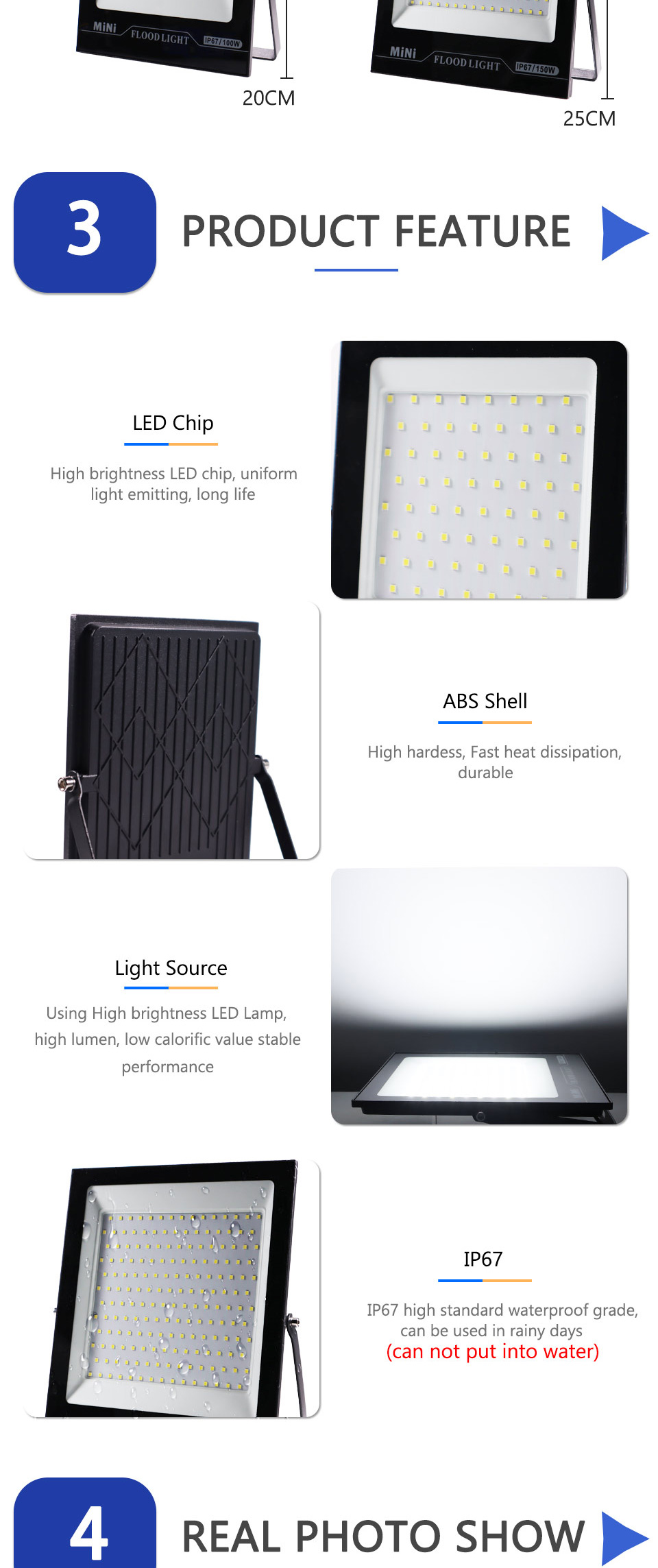 LED Floodlight 50W 10W IP65 Waterproof Outdoor Spotlight LED Flood Light 220V Street Lamp Garden Spot Light On Wall