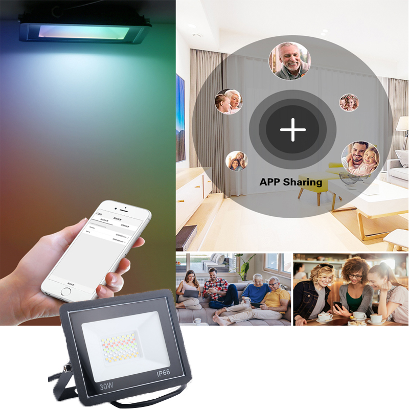 LED RGB Smart Floodlight Stage Lighting Spotlights Tuya Smart Home WIFI intellgent light Music Club Flash Holiday Lighting