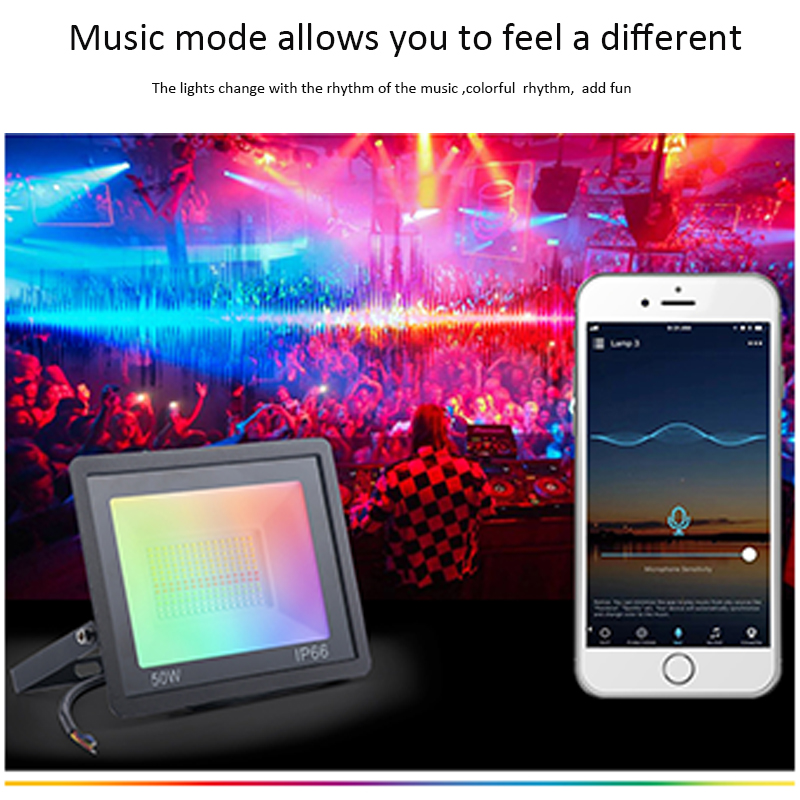 LED RGB Smart Floodlight Stage Lighting Spotlights Tuya Smart Home WIFI intellgent light Music Club Flash Holiday Lighting