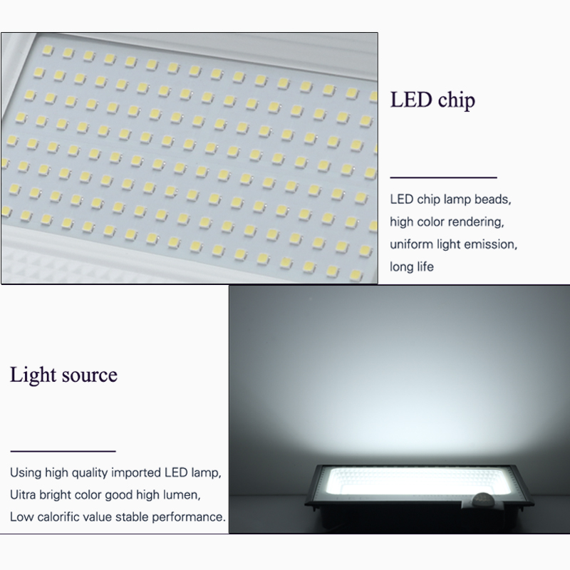 LED Induction Floodlights PIR Motion Sensor 30W 50W 100W 220V Cold White Waterproof IP66 Outdoor Rainproof Lighting