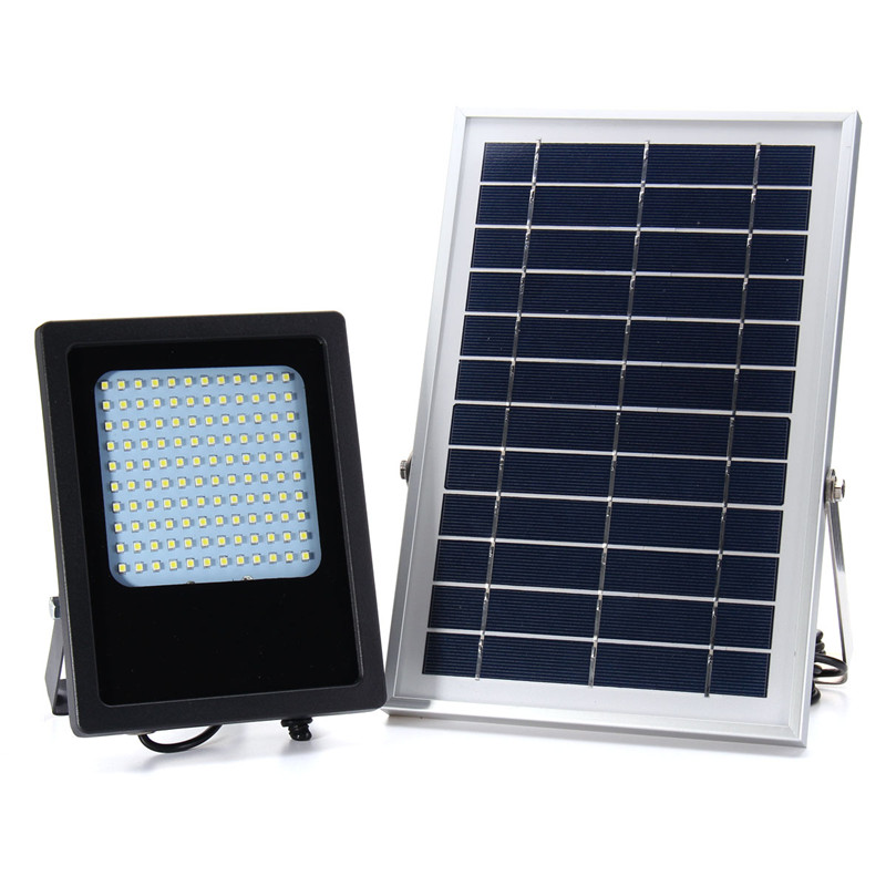 120 LED IP65 Solar Flood Light with Solar Panel Light Control Light Spotlight Wall Lamps Outdoor Emergency Lighting Lamp
