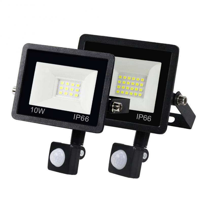 PIR Motion Sensor LED Floodlight 220V Waterproof Spotlight 10W 30W 50W 100W Flood Light Outdoor Lighting For Garden Street Wall