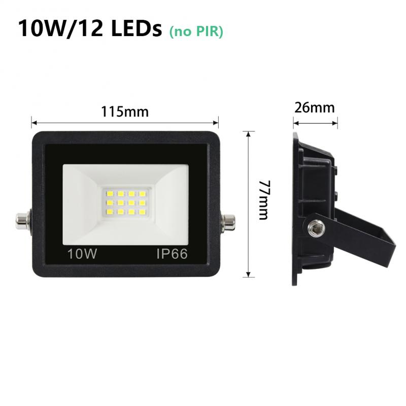 PIR Motion Sensor LED Floodlight 220V Waterproof Spotlight 10W 30W 50W 100W Flood Light Outdoor Lighting For Garden Street Wall