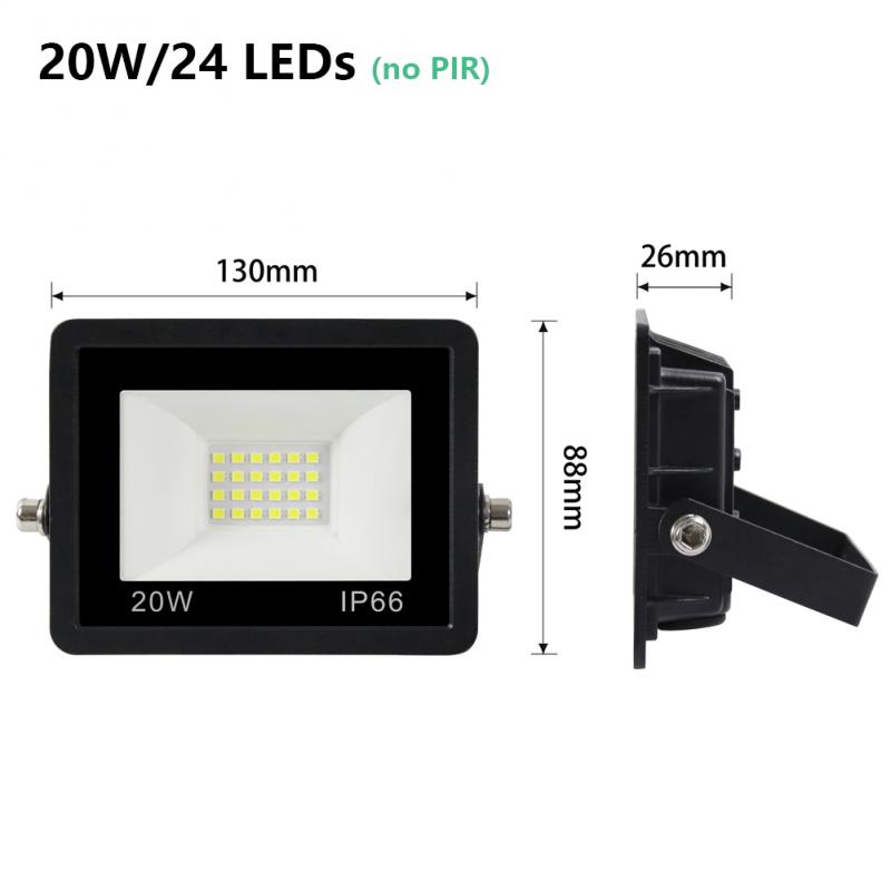 PIR Motion Sensor LED Floodlight 220V Waterproof Spotlight 10W 30W 50W 100W Flood Light Outdoor Lighting For Garden Street Wall