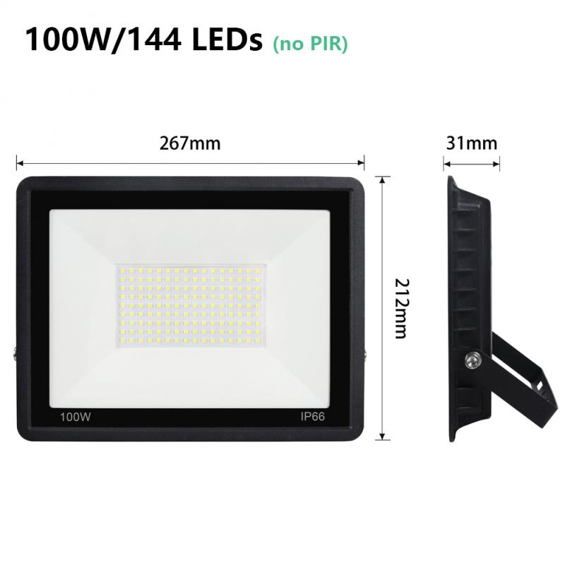 PIR Motion Sensor LED Floodlight 220V Waterproof Spotlight 10W 30W 50W 100W Flood Light Outdoor Lighting For Garden Street Wall