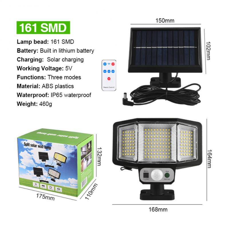 Solar Light Outdoor Motion Sensor Recharge Solar Wall Light Waterproof Emergency Led Light For Street Garden Porch Lamp