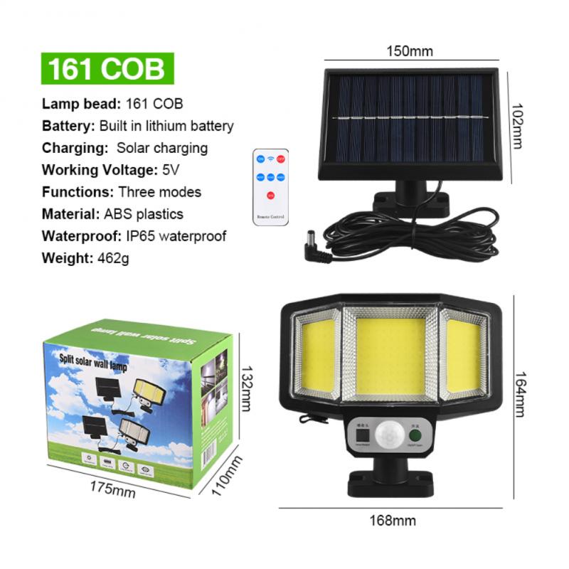 Solar Light Outdoor Motion Sensor Recharge Solar Wall Light Waterproof Emergency Led Light For Street Garden Porch Lamp