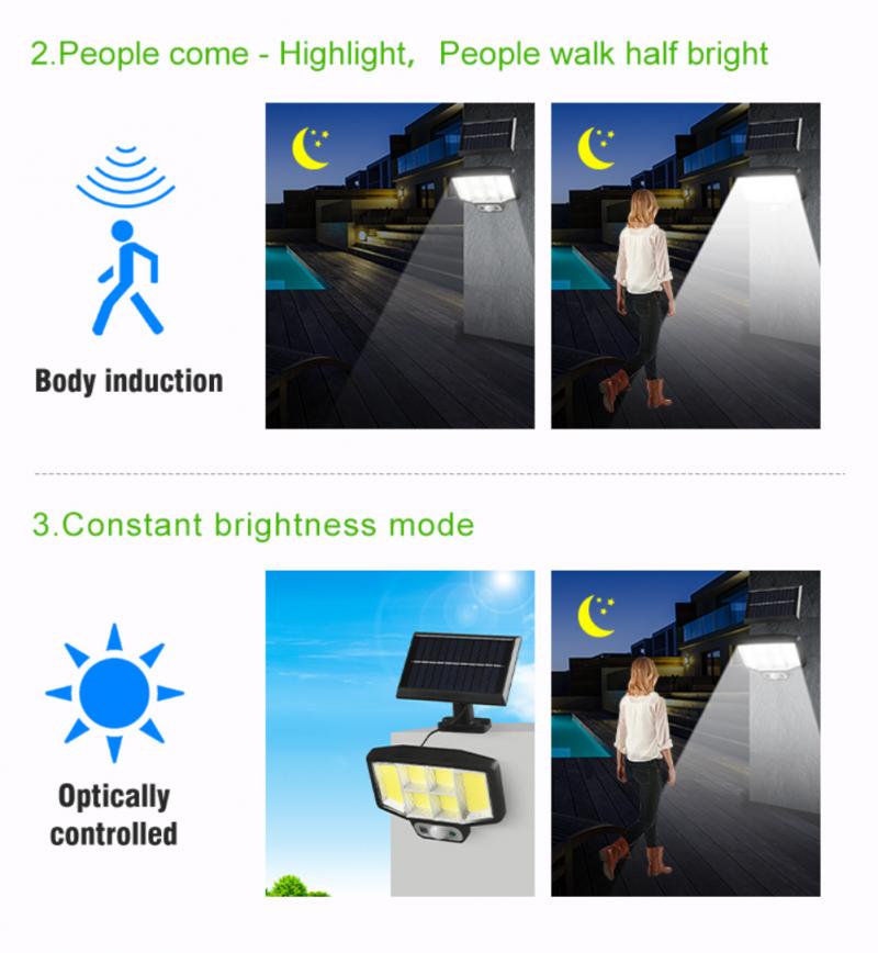 Solar Light Outdoor Motion Sensor Recharge Solar Wall Light Waterproof Emergency Led Light For Street Garden Porch Lamp