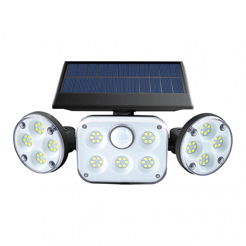 Solar Motion Lights Outdoor 3 Heads with Motion Sensor Adjustable 78 LED Solar Security Lights Waterproof For Garage Yard Garden