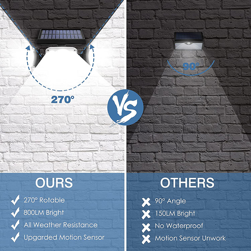 Solar Motion Lights Outdoor 3 Heads with Motion Sensor Adjustable 78 LED Solar Security Lights Waterproof For Garage Yard Garden