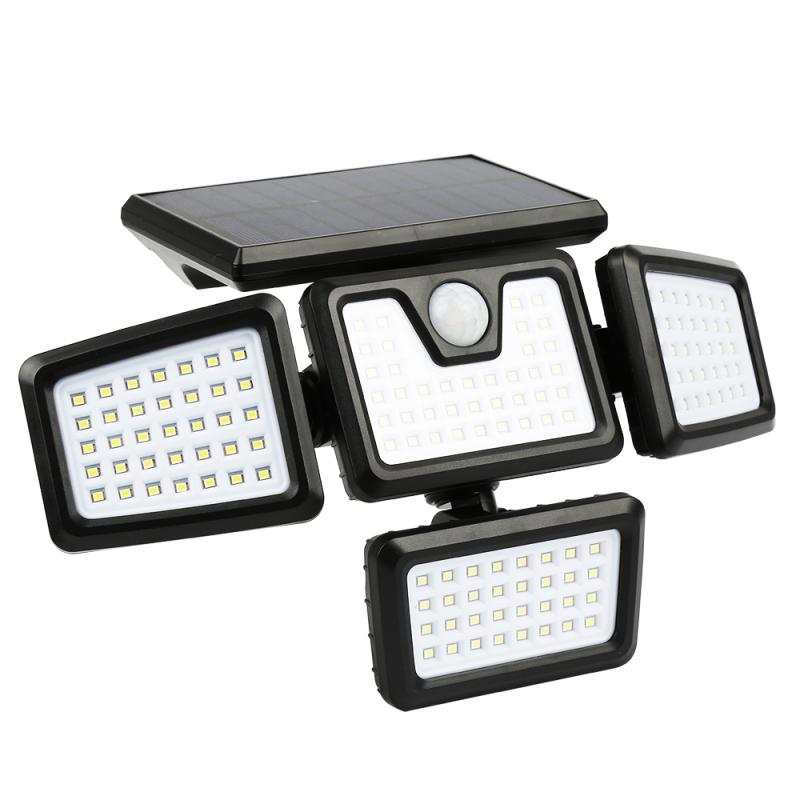 141LED Solar Light Outdoor Four-head Human Sensor Wall Lamp IP65 Induction Wall Light For Home Garden Courtyard Street Lighting