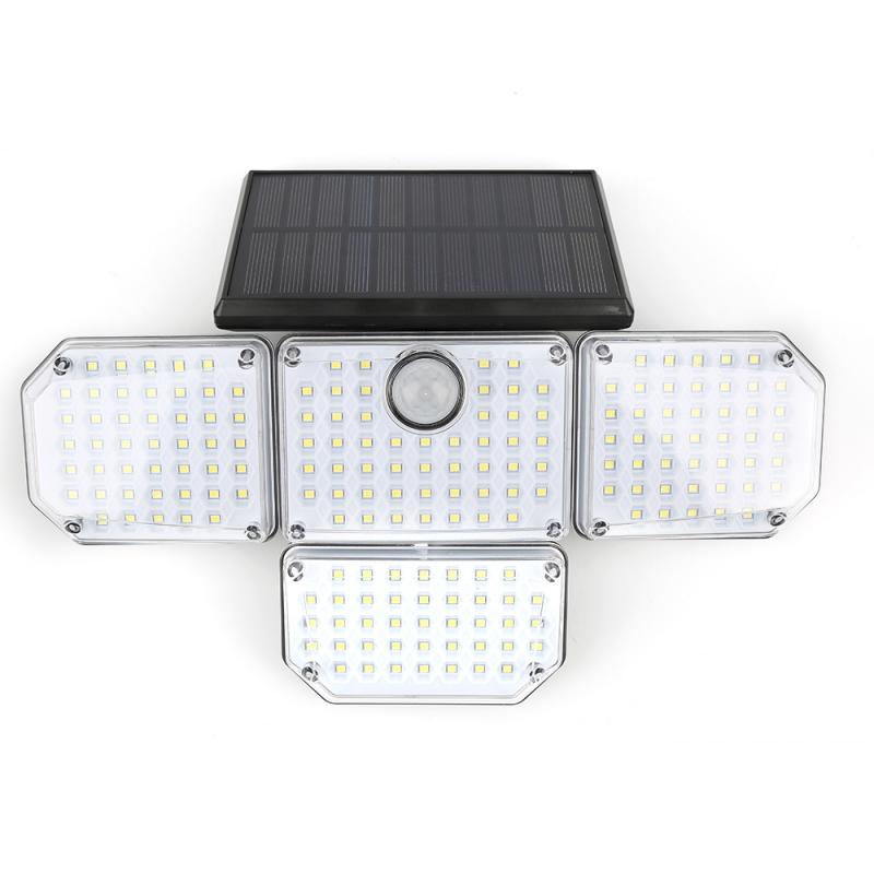 181LED Solar Light Outdoor Four-head Human Sensor Wall Lamp IP65 Induction Wall Light For Home Garden Courtyard Street Lamp