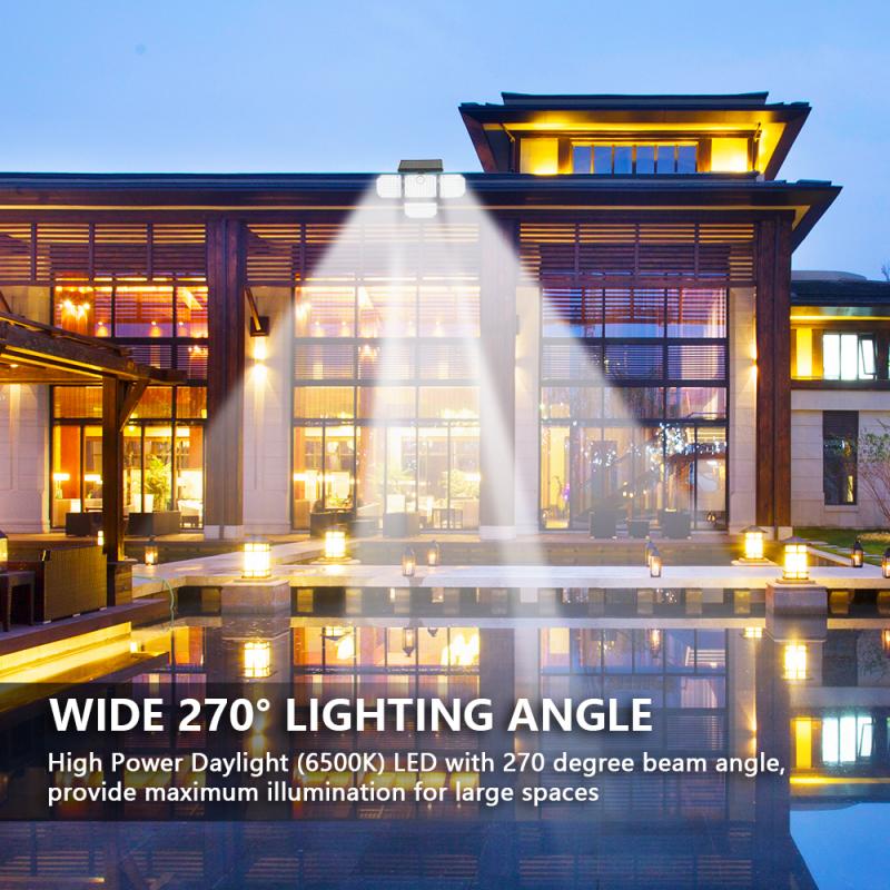 181LED Solar Light Outdoor Four-head Human Sensor Wall Lamp IP65 Induction Wall Light For Home Garden Courtyard Street Lamp