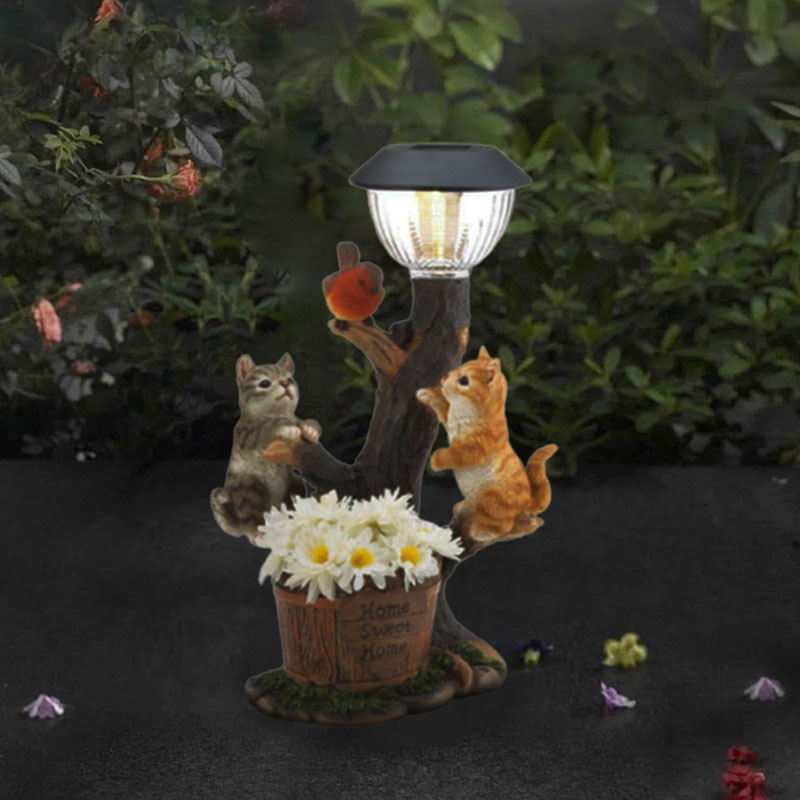 Resin Squirrel Solar LED Light Statue Waterptoof Figures Outdoors For Pathway Yard Garden Wildlife Decoration Lamp Landscaping
