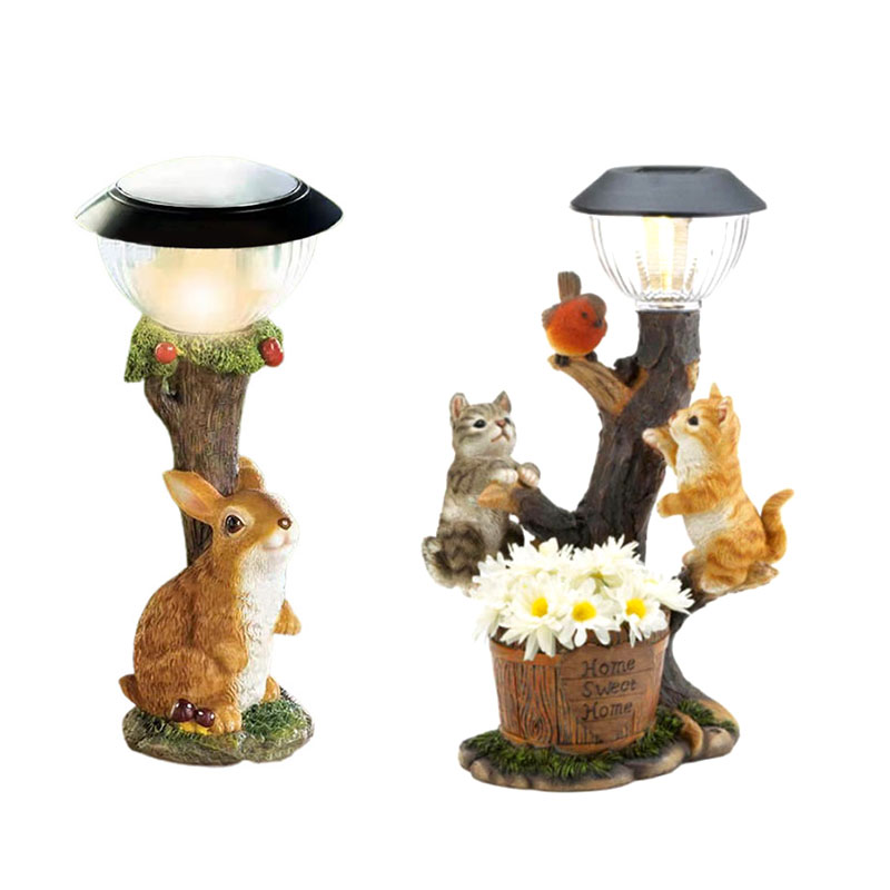 Resin Squirrel Solar LED Light Statue Waterptoof Figures Outdoors For Pathway Yard Garden Wildlife Decoration Lamp Landscaping