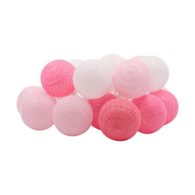 300cm 20 Ball Led Cotton Ball Lamp String Makaron Maiden Heart String Light Children's Room Wedding Decorative Lamp Light Strip