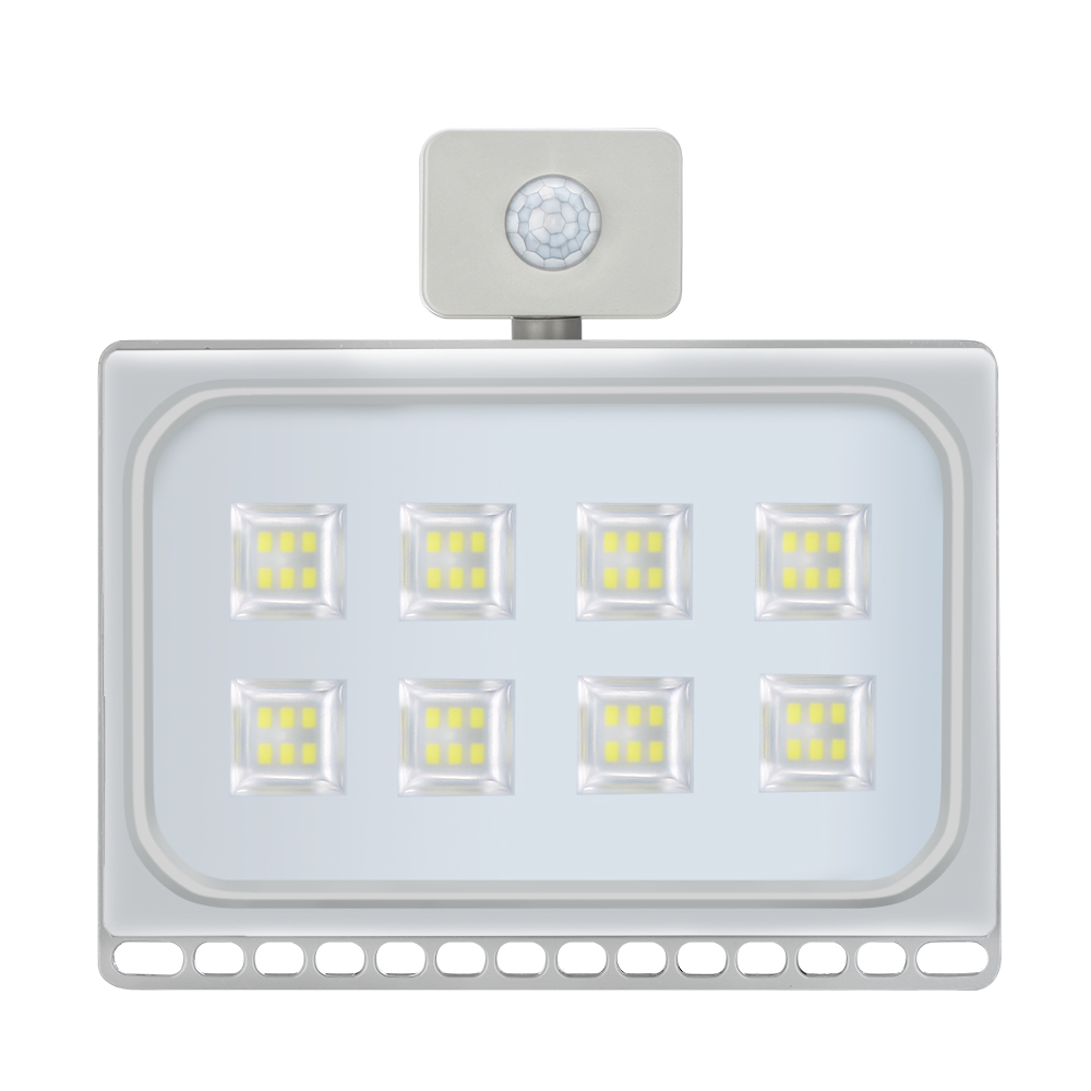 1PCS Ultrathin Led Motion Sensor Flood Light 50W 110V 220V Waterproof IP65 4000LM Led Floodlight Spotlight Outdoor Lighting