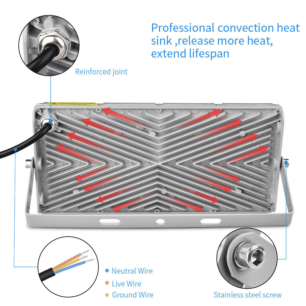 1Pcs Ultrathin LED Module Flood Light 100W 200W 300W IP65 110V/220V LED Spotlight Refletor Outdoor Lighting Garden Lamp