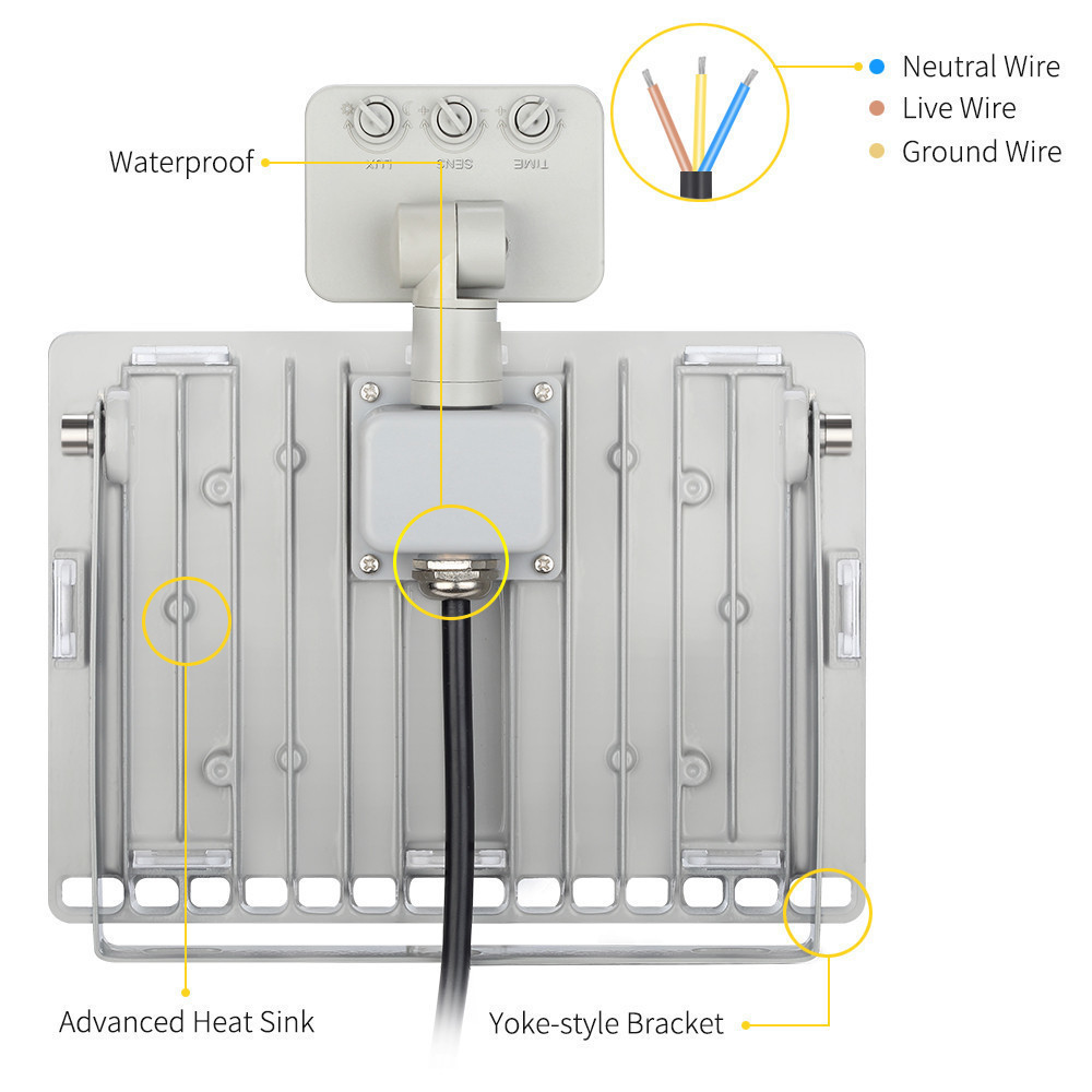 6PCS Ultrathin Sensor LED Floodlight 10W 20W 30W 50W 100W IP65 110V/220V LED Flood Light Spotlight Outdoor Street Light