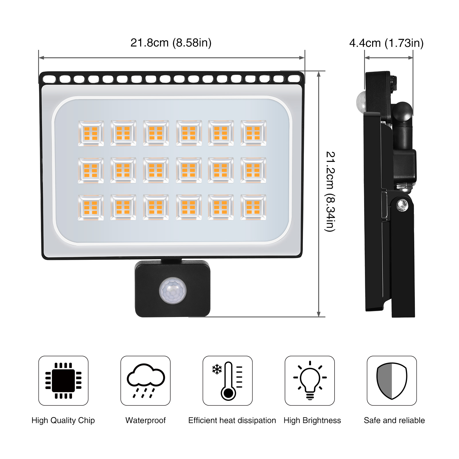 220V 50W/100W LED FloodLight PIR Motion Sensor Reflector Flood Light Waterproof IP65 Spotlight Outdoor Lighting Cold/Warm White