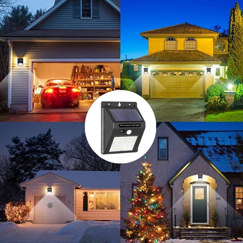 Solar Led Light Outdoor Lamp PIR Motion Sensor LED Wall Lights IP65 20LEDs Sunlight Powered For Street Fence Garden Security