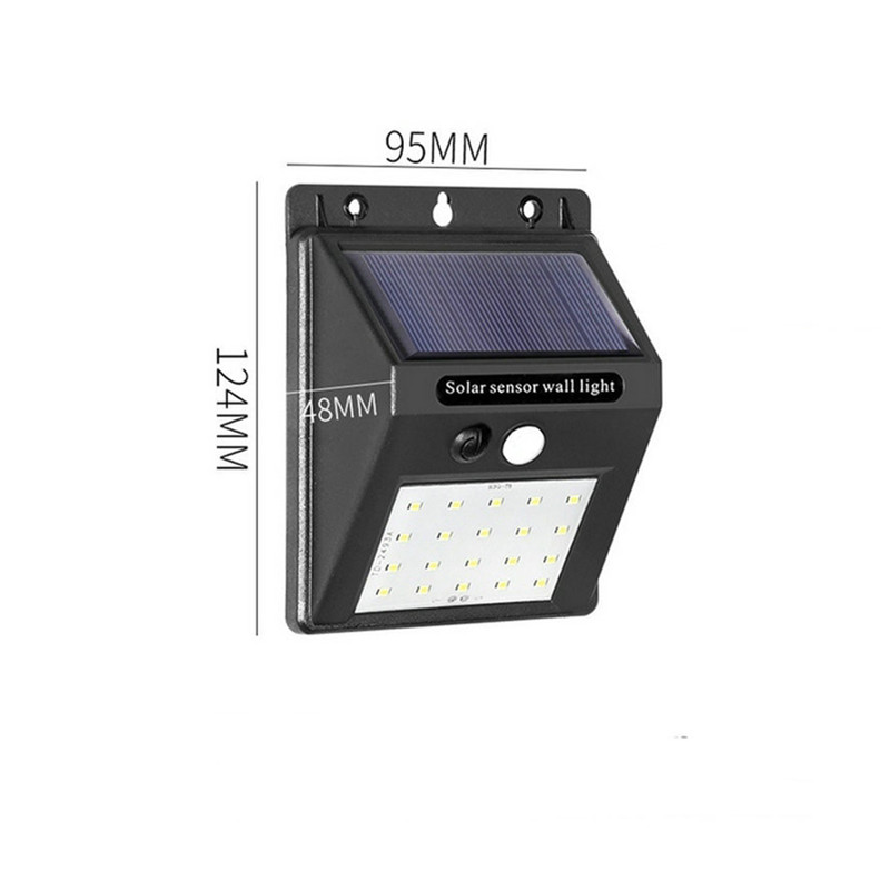 Solar Led Light Outdoor Lamp PIR Motion Sensor LED Wall Lights IP65 20LEDs Sunlight Powered For Street Fence Garden Security