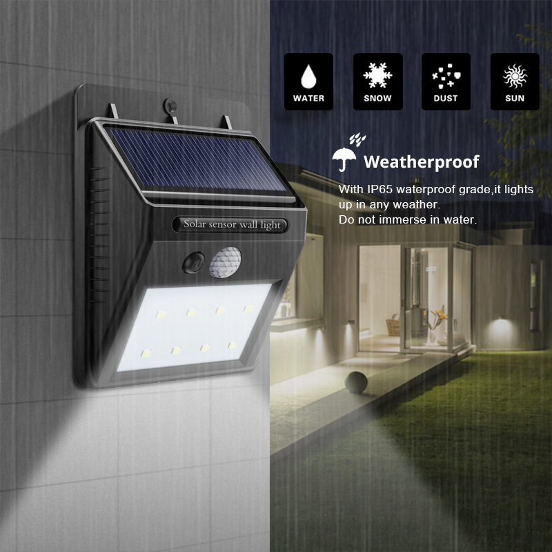 Solar Led Light Outdoor Lamp PIR Motion Sensor LED Wall Lights IP65 20LEDs Sunlight Powered For Street Fence Garden Security