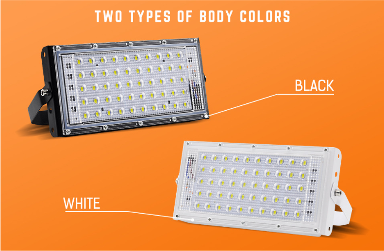 LED Flood Light AC220V 50W Outdoor Lighting Spotlight IP66 Waterproof LED Street Lamp Landscape Lighting 5 Colors
