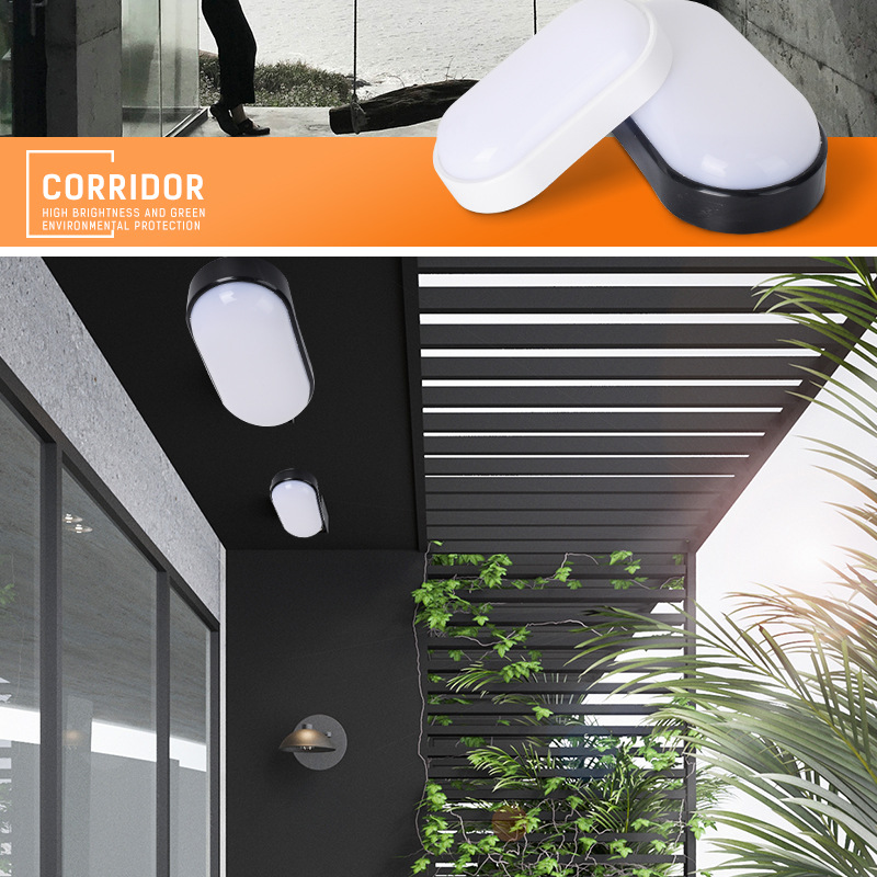 16W 20W Oval LED Moisture Proof Ceiling Lamp Waterproof Bathroom Outdoor Garden Yard Lamp Modern Surface mounted Wall Lamp Light