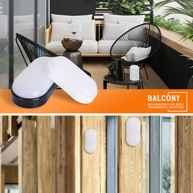 16W 20W Oval LED Moisture Proof Ceiling Lamp Waterproof Bathroom Outdoor Garden Yard Lamp Modern Surface mounted Wall Lamp Light