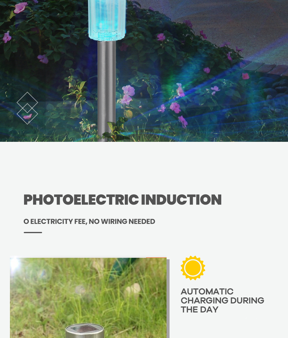 10Pcs Solar Garden Lights Outdoor Solar Lawn Lamps IP65 Waterpoof Landscape Lighting For Pathway Patio Yard Lawn Decoration