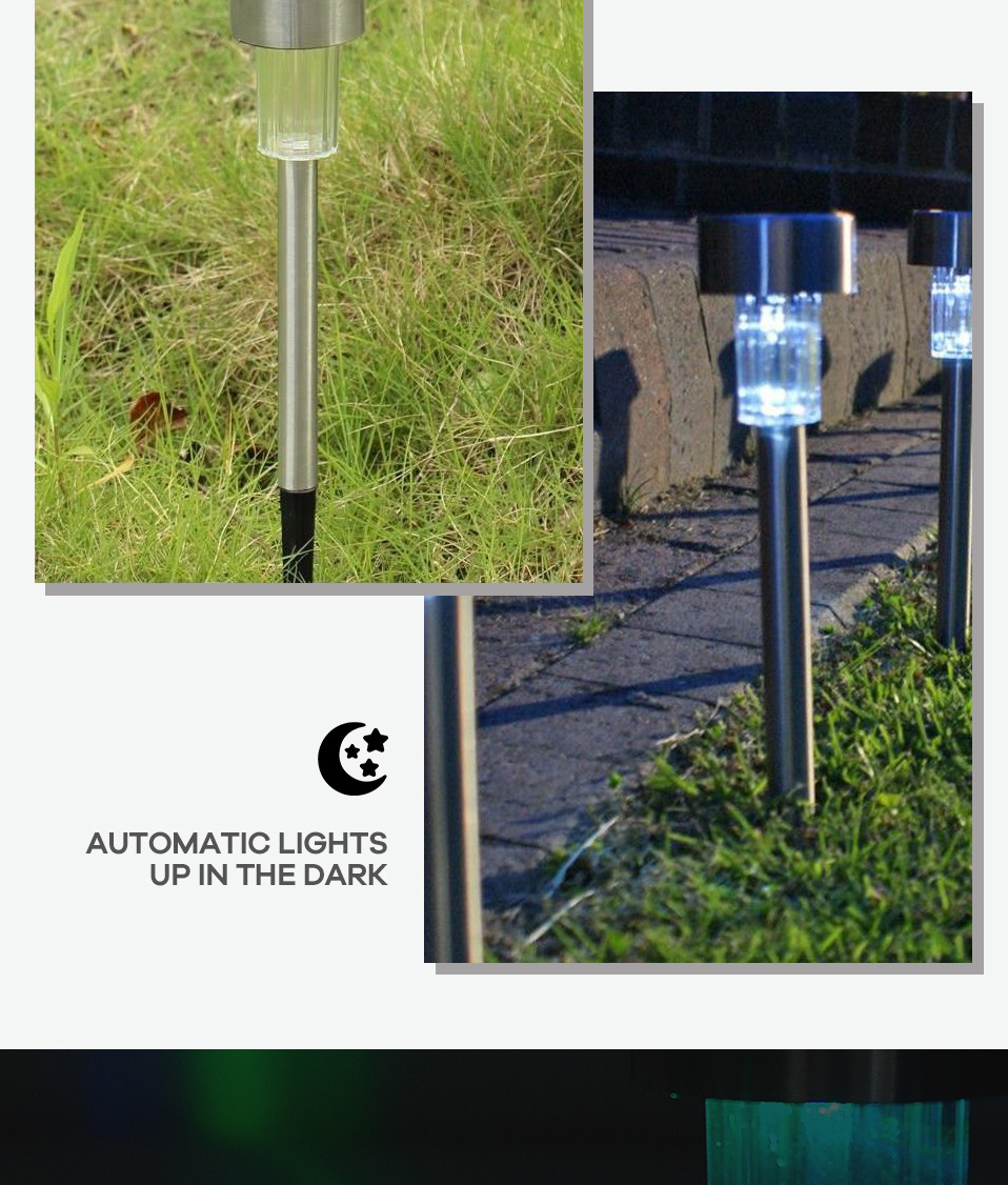 10Pcs Solar Garden Lights Outdoor Solar Lawn Lamps IP65 Waterpoof Landscape Lighting For Pathway Patio Yard Lawn Decoration