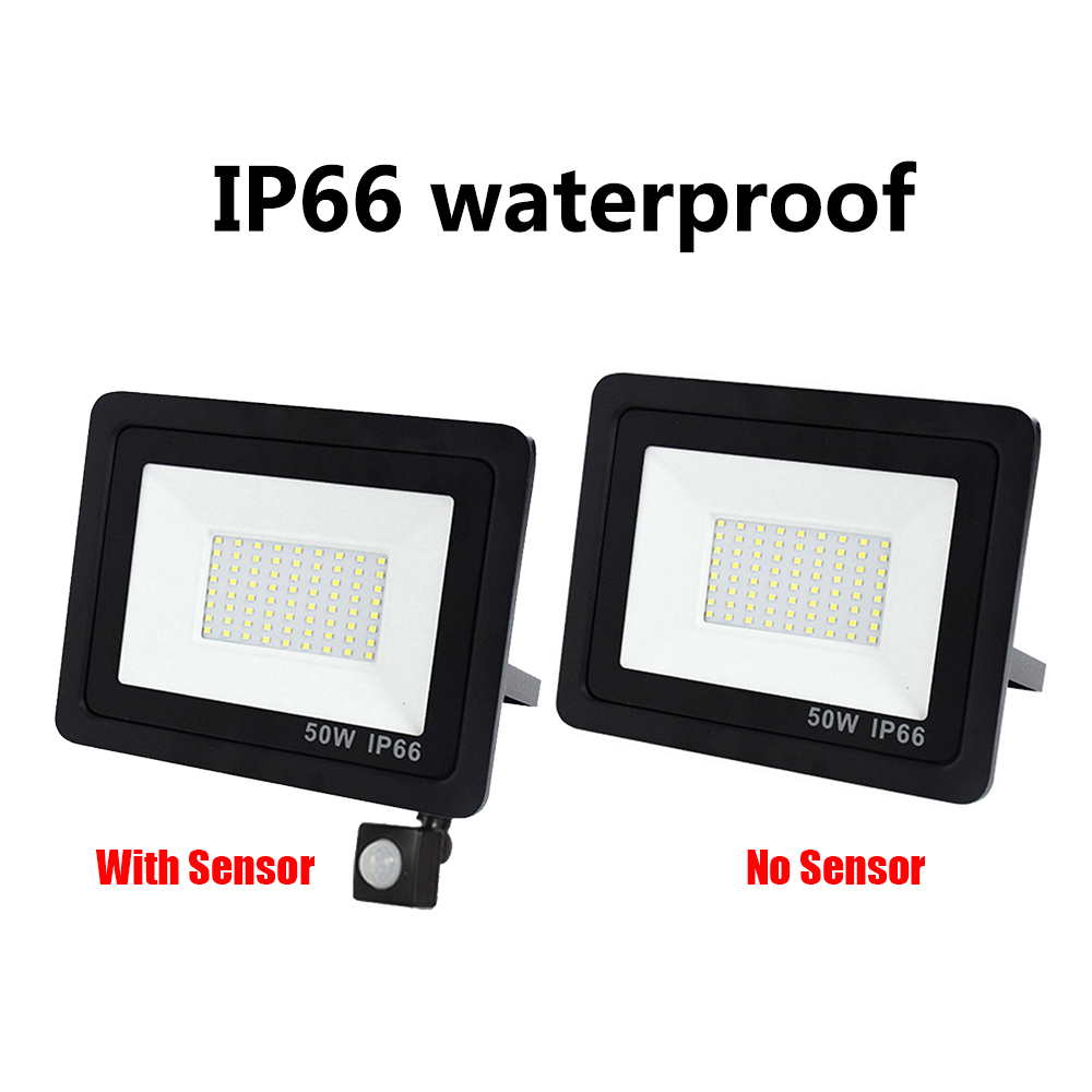 LED Spotlight 10W 20W 30W 50W PIR Motion Sensor High Brightness LED Flood light Outdoor Reflector Waterproof Garden Street Lamp