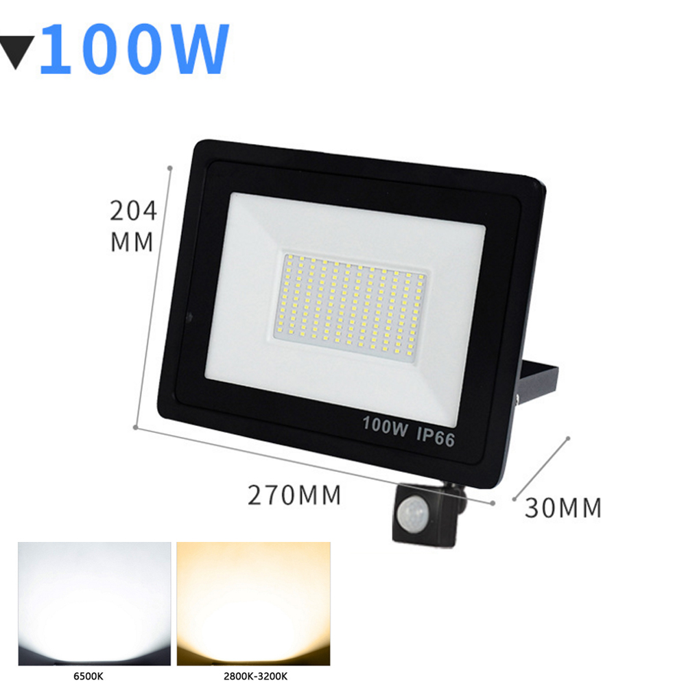 LED Flood Light 10W 20W 30W 50W PIR Motion Sensor Outdoor Waterproof Spot light Exterior Floodlight Garden Wall Street Light