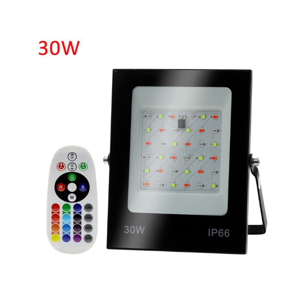 LED FloodLight IP67 Waterproof RGB LED Spotlight With Remote Control 30W 50W 100W 200W Garden Wall Projector Outdoor Lighting