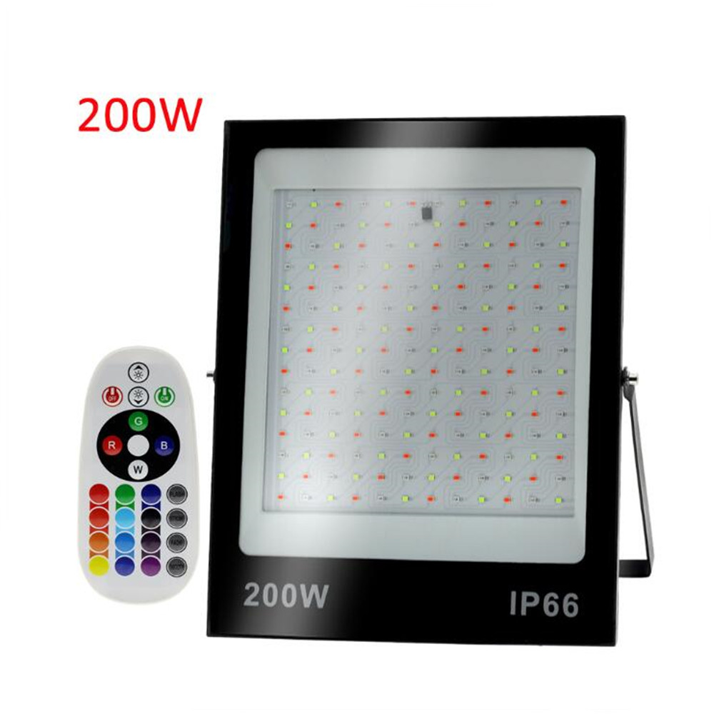 LED FloodLight IP67 Waterproof RGB LED Spotlight With Remote Control 30W 50W 100W 200W Garden Wall Projector Outdoor Lighting
