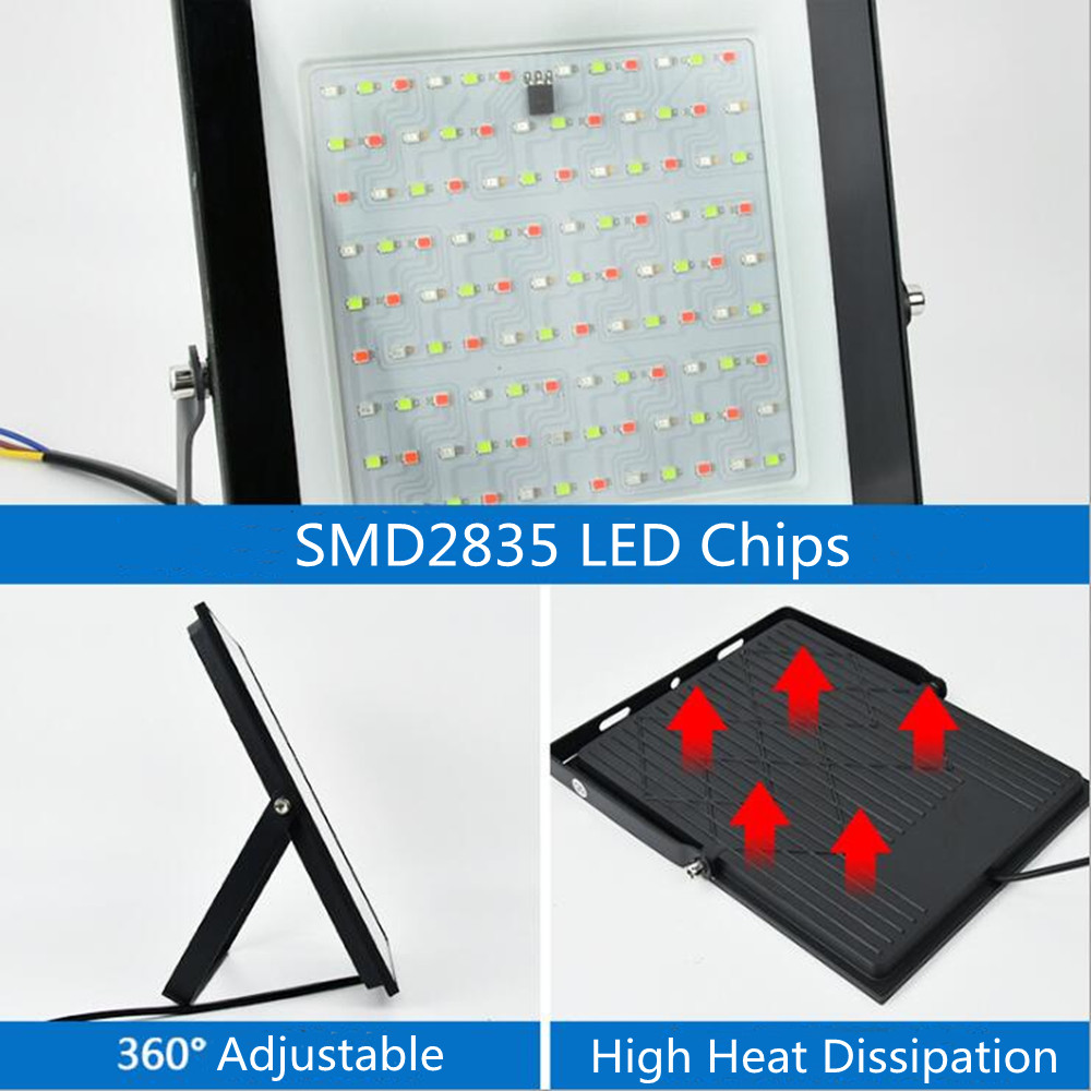 LED FloodLight IP67 Waterproof RGB LED Spotlight With Remote Control 30W 50W 100W 200W Garden Wall Projector Outdoor Lighting