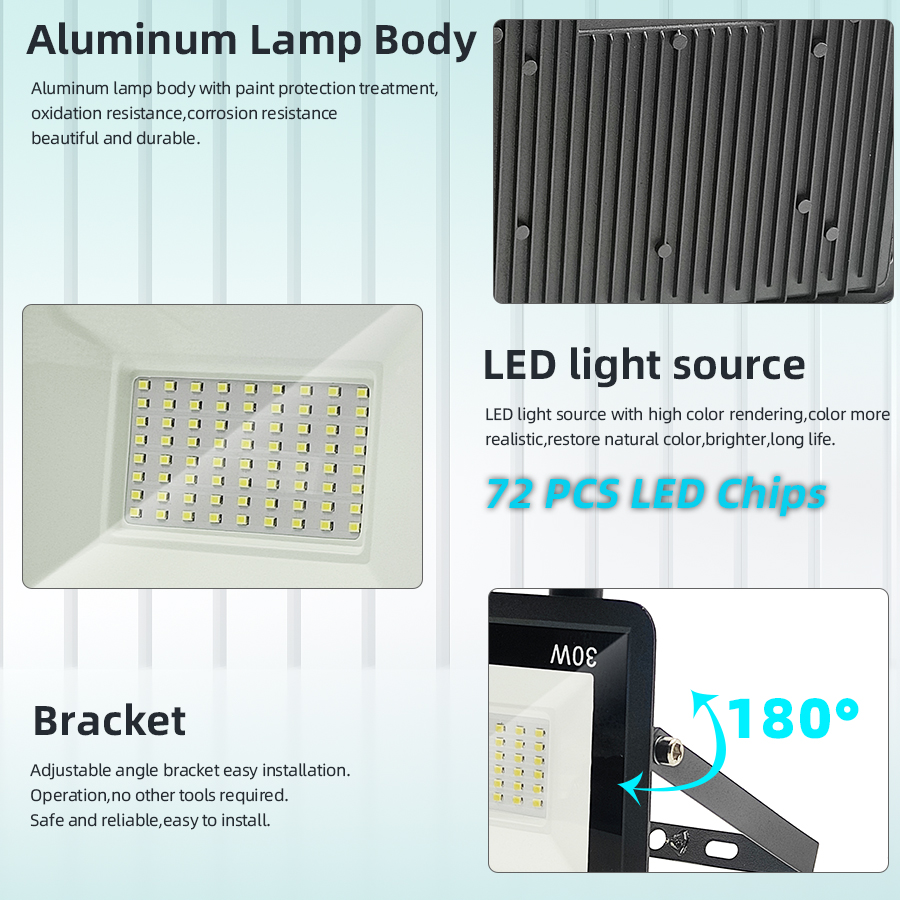 LED Flood Light 50W Motion Sensor Pir Floodlight Lamp Floodlights Outdoor IP66 Street Garden Spotlight Wall Lighting