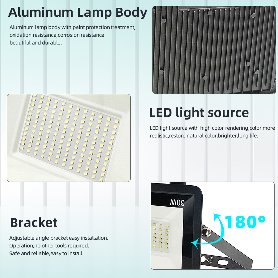 LED Flood Light Motion Sensor Pir Floodlight Lamp 50W 30W Floodlights Outdoor IP66 10W 20W 100W 150W Garden Spotlight Wall
