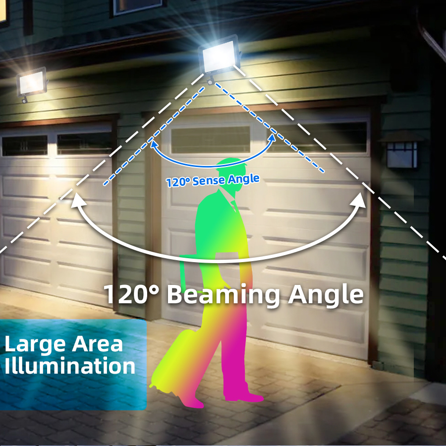 LED Flood Light Motion Sensor Pir Floodlight Lamp 50W 30W Floodlights Outdoor IP66 10W 20W 100W 150W Garden Spotlight Wall